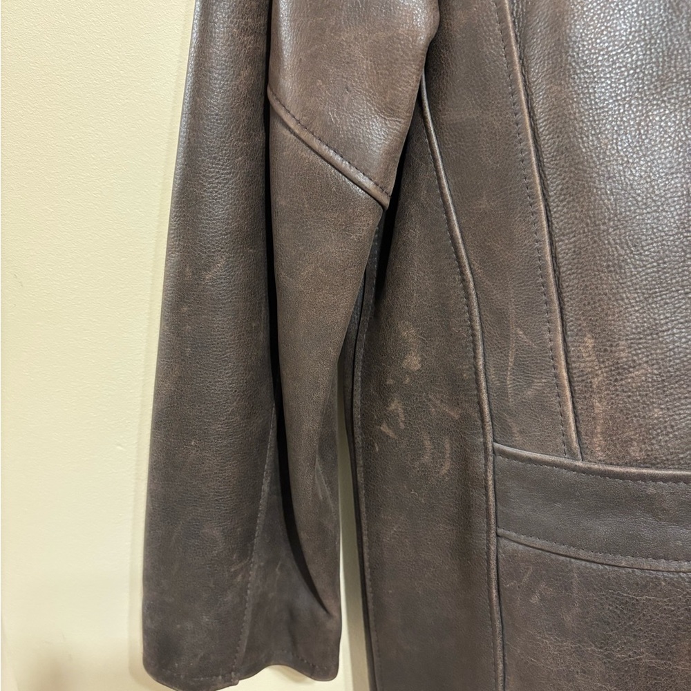 Men’s Vintage Brown Leather Jacket - Picture 6 of 10